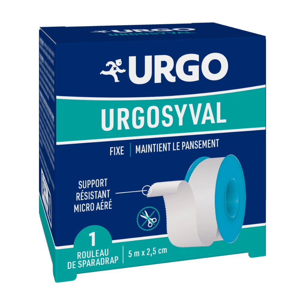 Urgo UrgoSyval Rotolo di cerotto 5m x 2,5cm colore bianco 1 unità