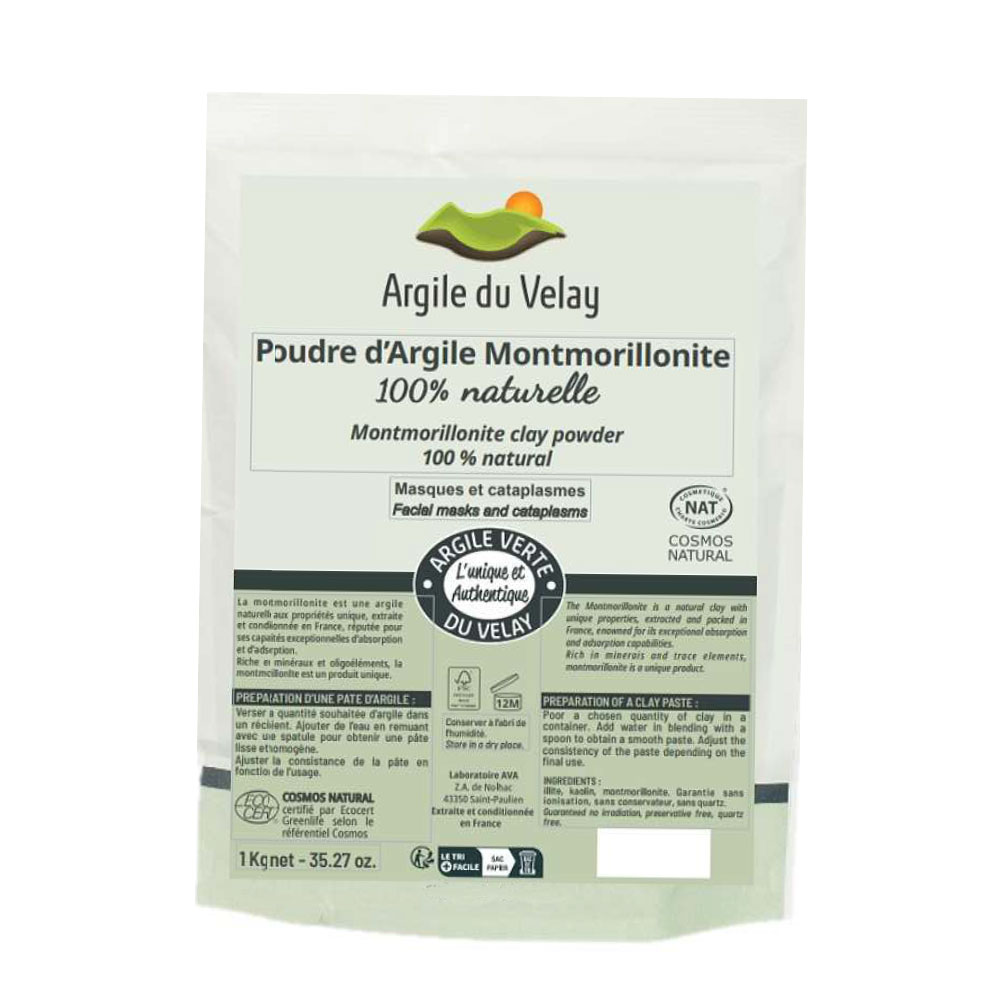 Argile du Velay Polvere argilla verde ventrilata 1 kg