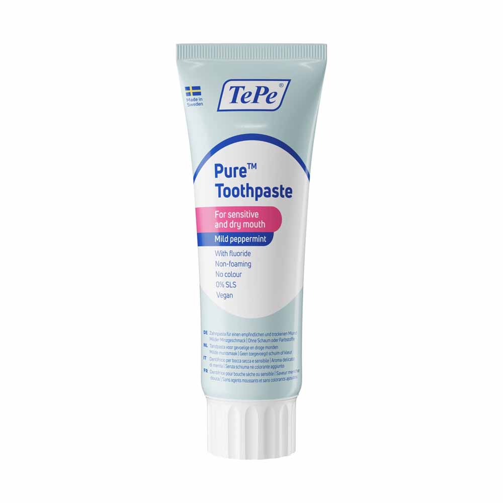 TePe Pure Dentifricio al fluoro sapore menta dolce 75 ml