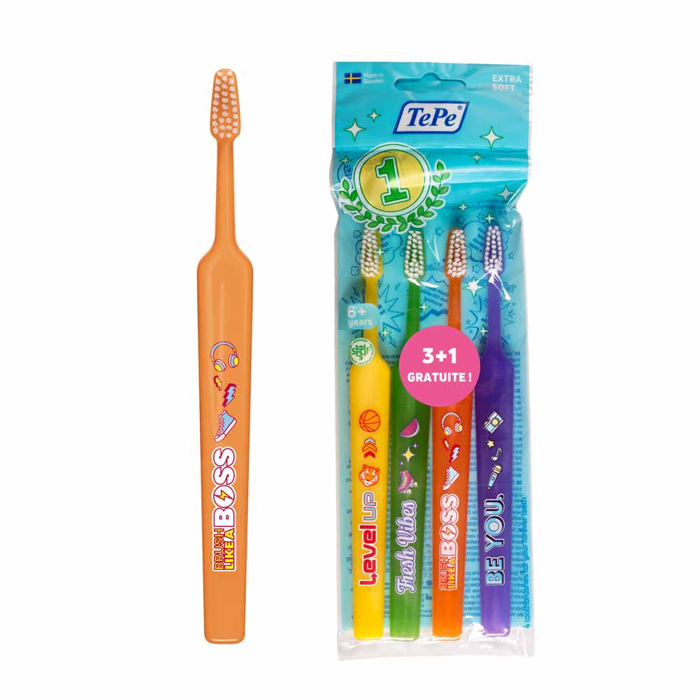 TePe Extra Soft Spazzolini da denti morbidi Kid x4