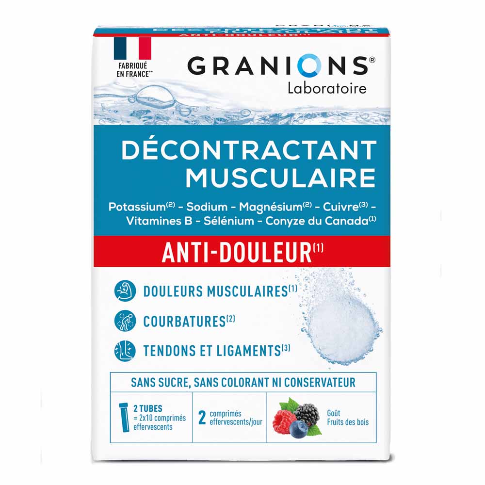 Granions Decontratturante muscolare antidolore gusto frutti di bosco 2 x 10 compresse effervescenti