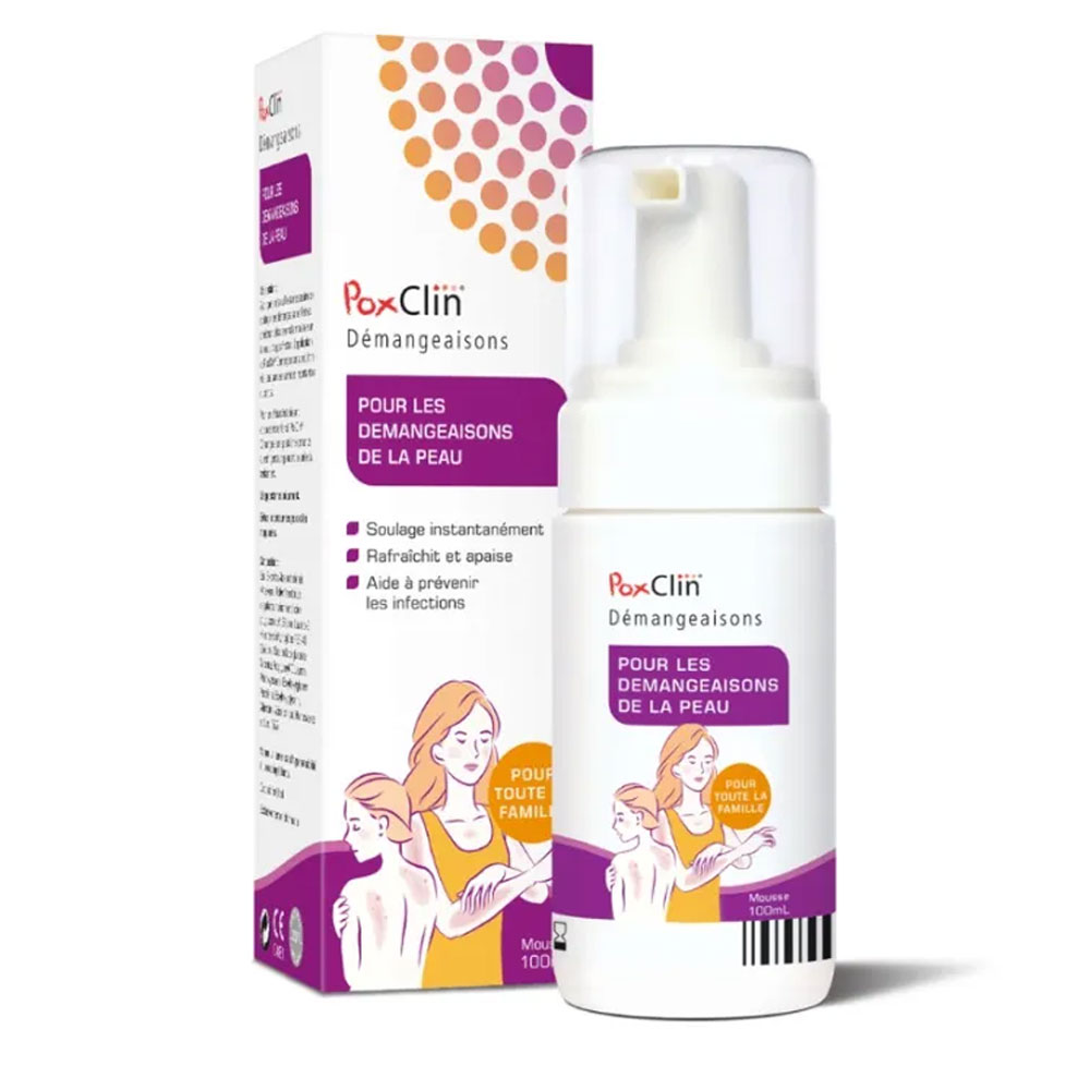 Poxclin Flacone a pompa con schiuma lenitiva per il prurito 100ml