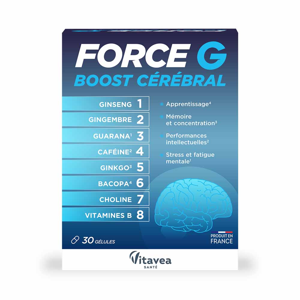 Vitavea Santé Force G Boost cerebrale memoria concentrazione ed energia mentale 30 capsule