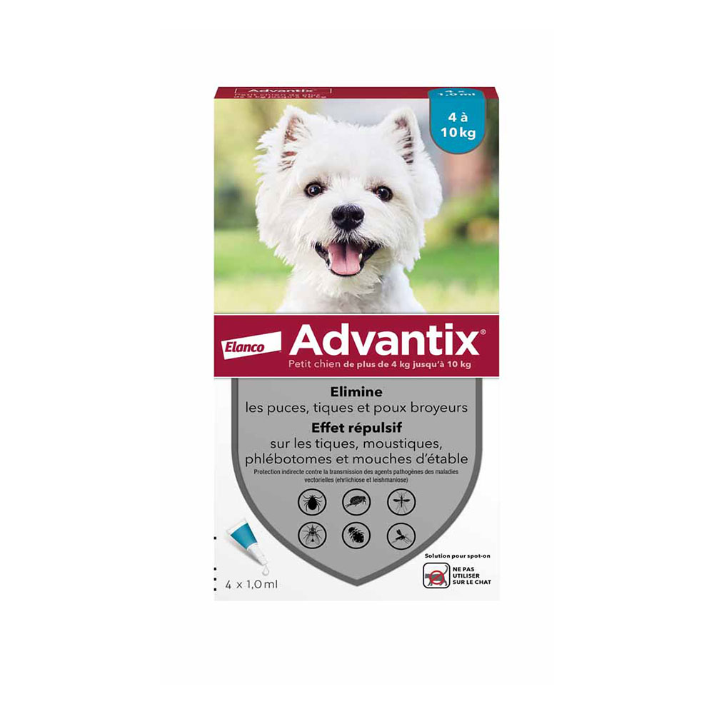 Advantix Pipette per cani di piccola taglia da 4 a 10 kg 4 x 1 ml