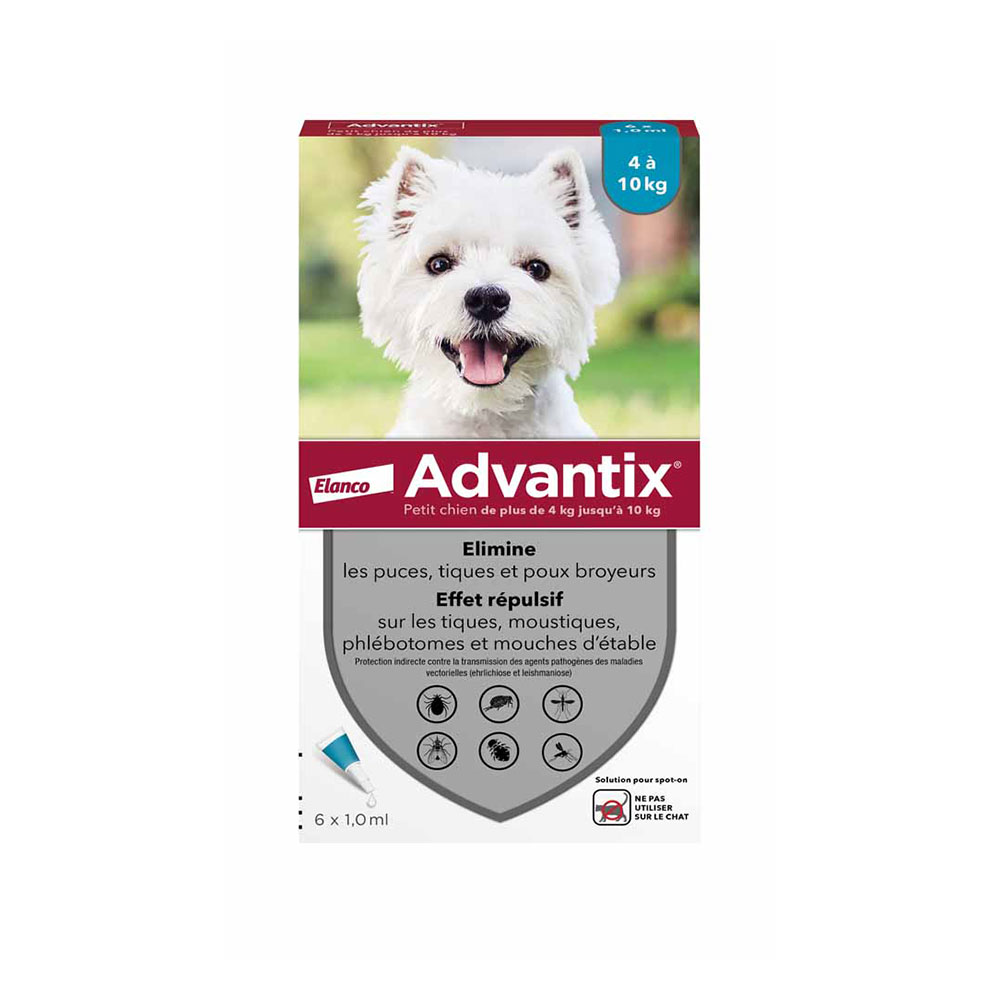 Advantix Pipette per cani di piccola taglia 4 a 10 kg 6 x 1 ml