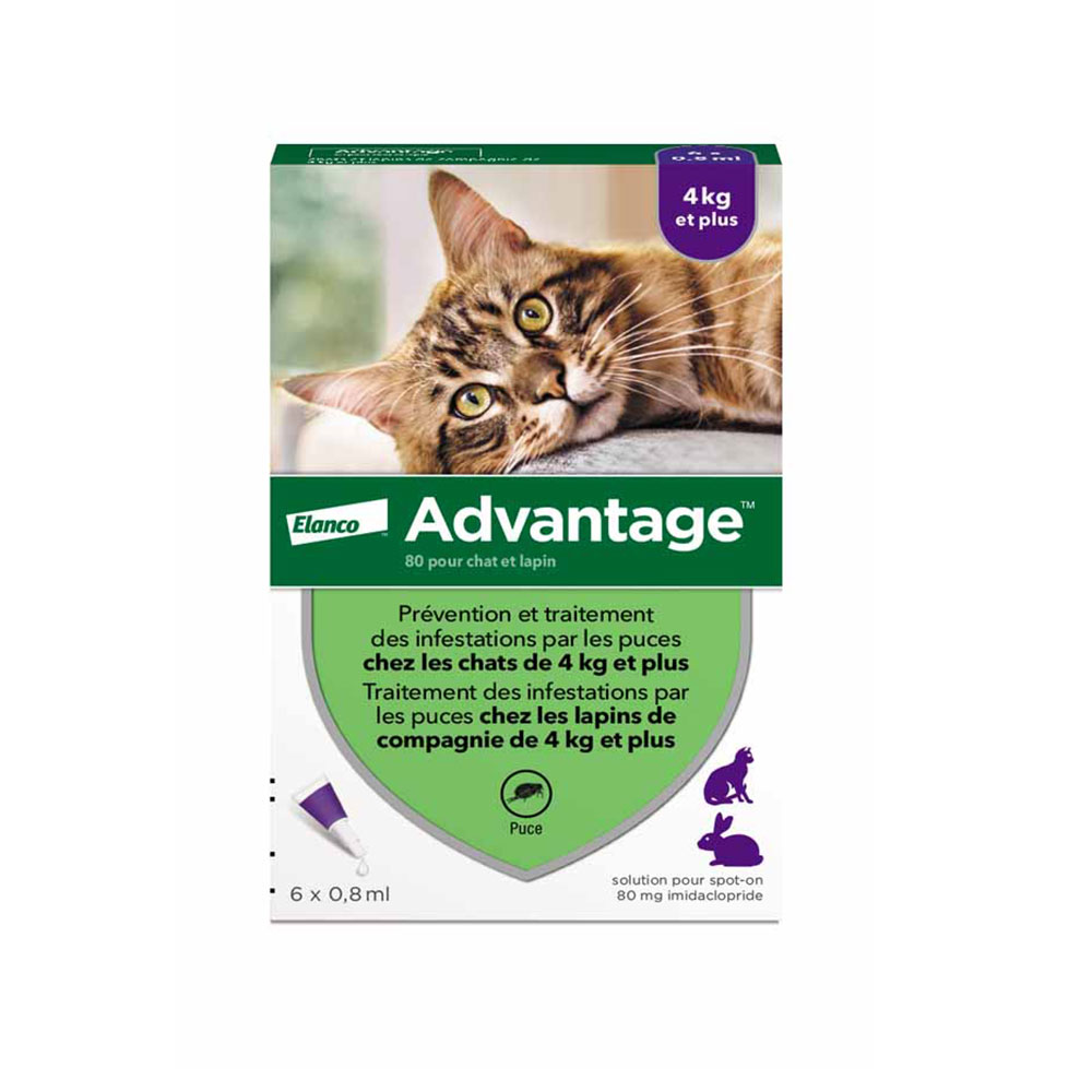 Advantage 80 Gatti e Conigli di Grande taglia Peso superiore ai 4kg 6x0.8ml