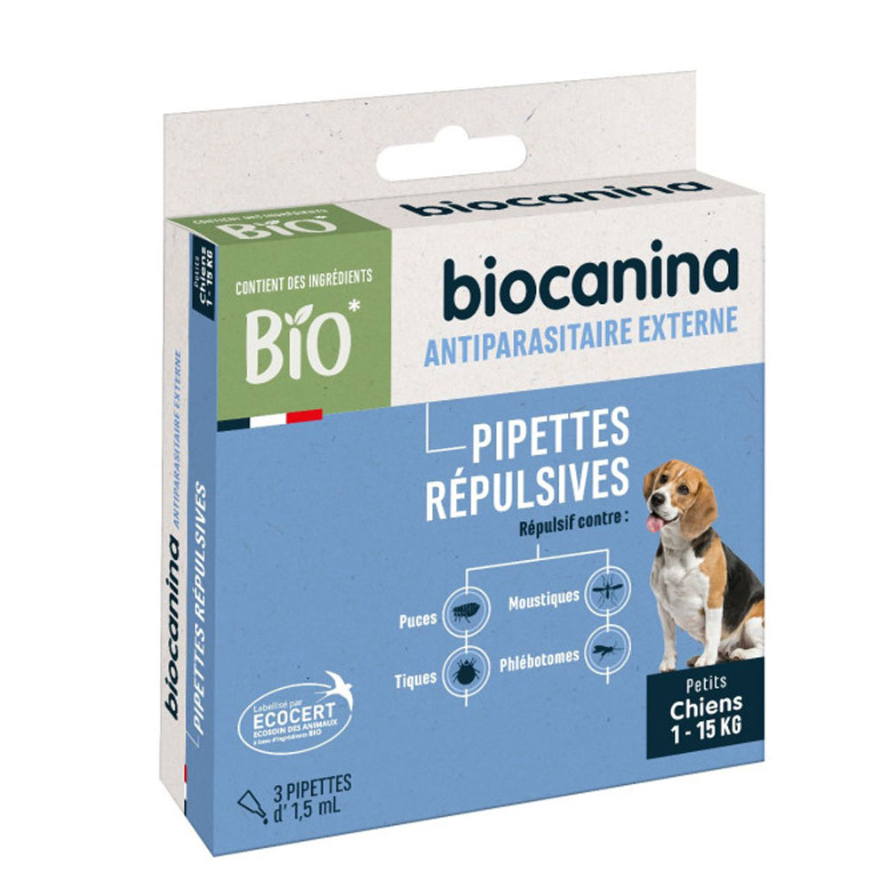 Biocanina Pipetta repellente per Cuccioli e Cane di piccola taglia 3 pipette