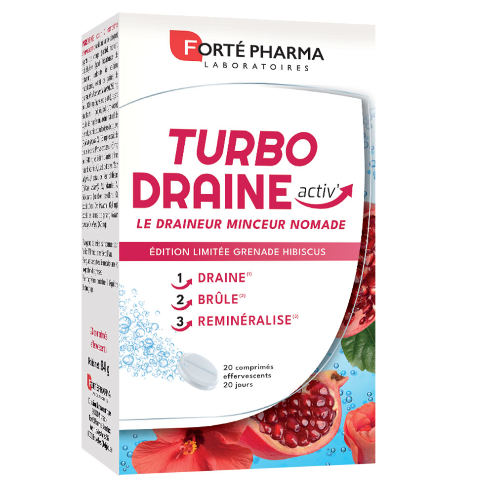 Forté Pharma TurboDraine Melograno e ibisco attivi 20 compresse effervescenti