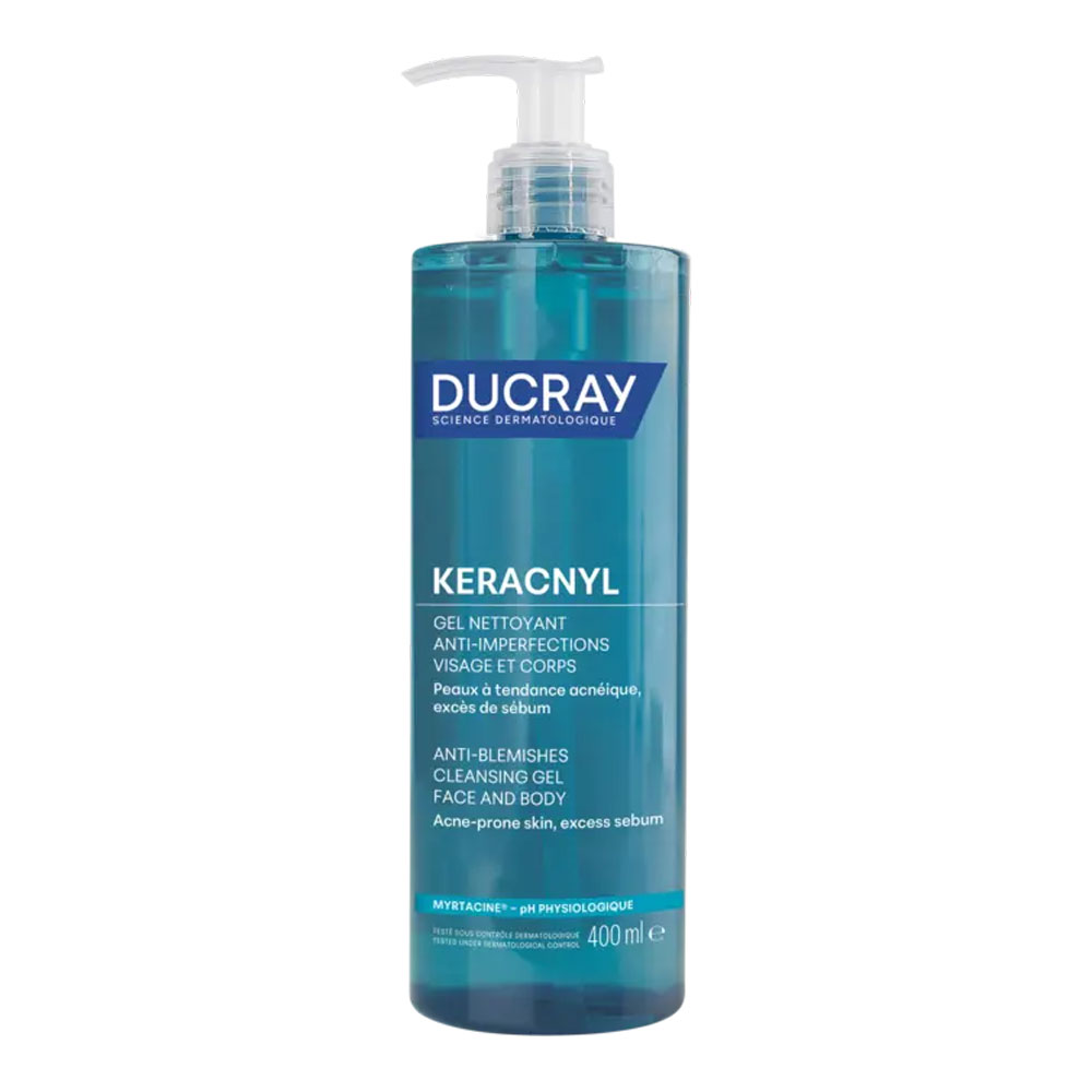 Ducray Keracnyl Gel detergente anti-imperfezioni per pelle con tendenza acneica e eccesso di sebo 400 ml