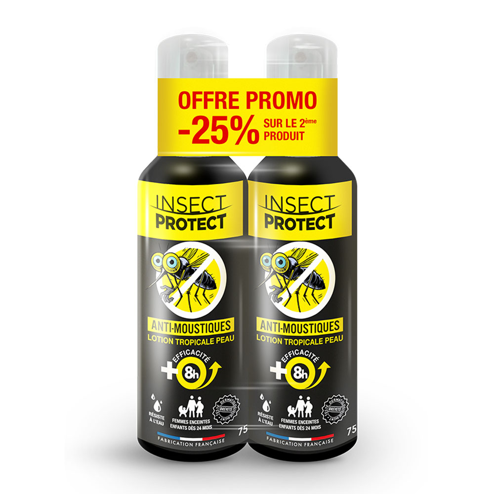 Insect Protect Lozione anti-zanzare tropicale pelle 2 x 75 ml