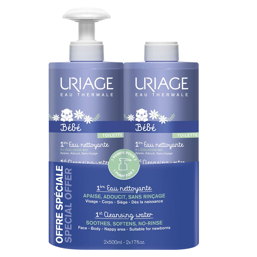 Uriage Bébé Acqua detergente 2 x 500 ml