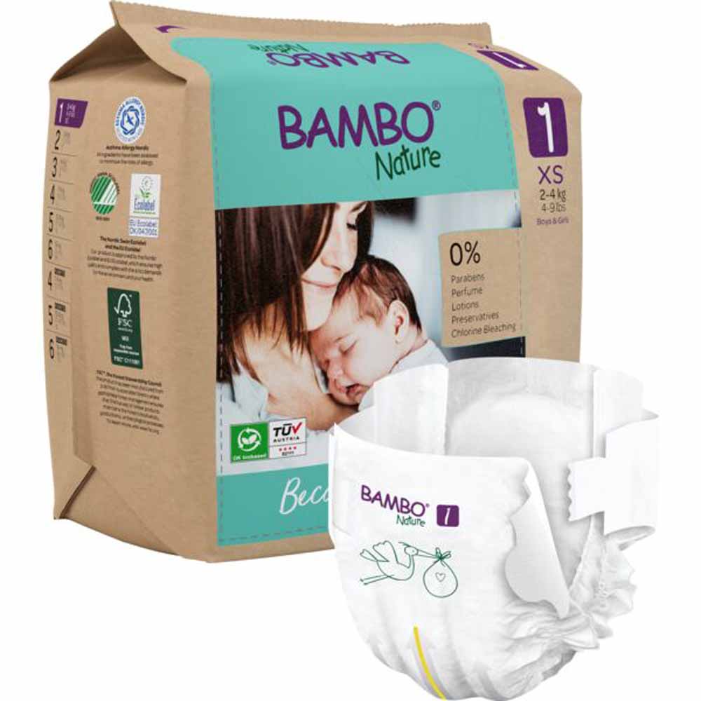 Bambo Nature Pannolini XS Taglia 1 da 2 a 4 kg x22