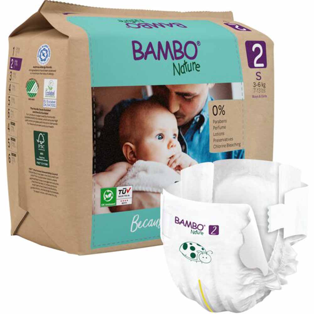 Bambo Nature Pannolini S Taglia 2 da 3 a 6 kg x30