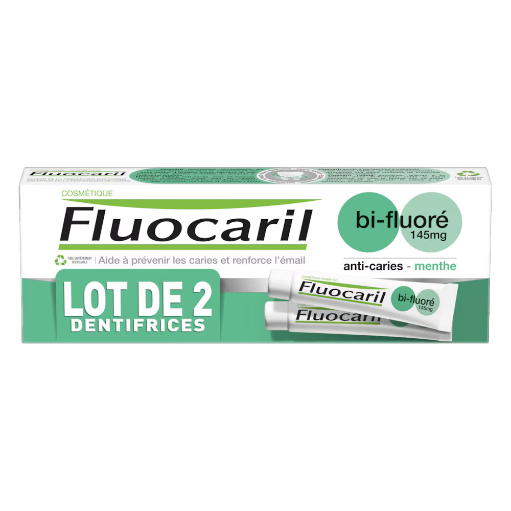 Fluocaril Dentifricio Bi-fluoro alla Menta 2x75ml