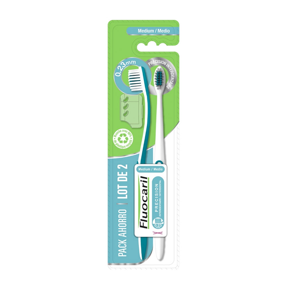 Fluocaril Spazzolino medio 0,23 mm Precisione interdentale x2