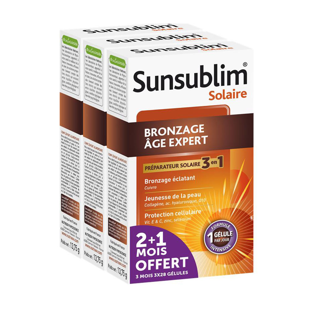 Nutreov Sunsublim Preparatore abbronzatura Age Expert pelle matura 3 x 28 capsule