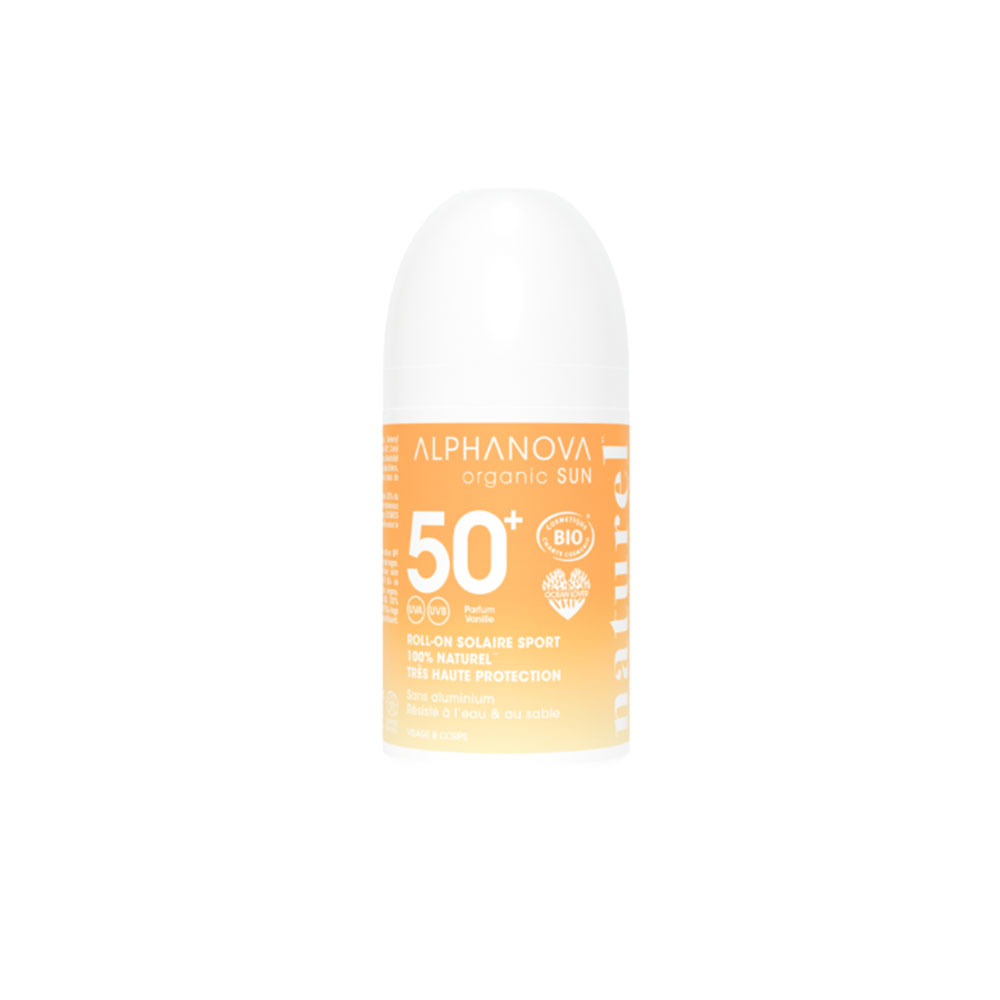 Alphanova Organic Sun Roll-on solare SPF50+ alta resistenza 50 g