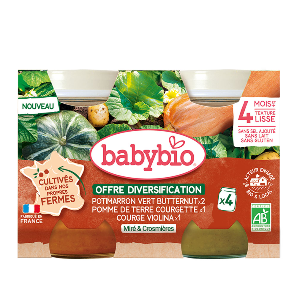 Babybio Verdura Confezione vasetti delle Fattorie a partire da 4 mesi 4 x 130 g