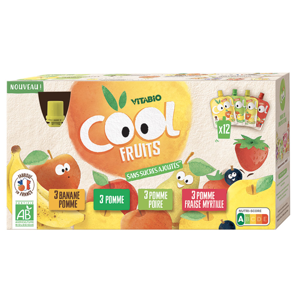 Vitabio Cool Fruits Purea di frutta in pouch per bambini dai 3 anni 20x90g