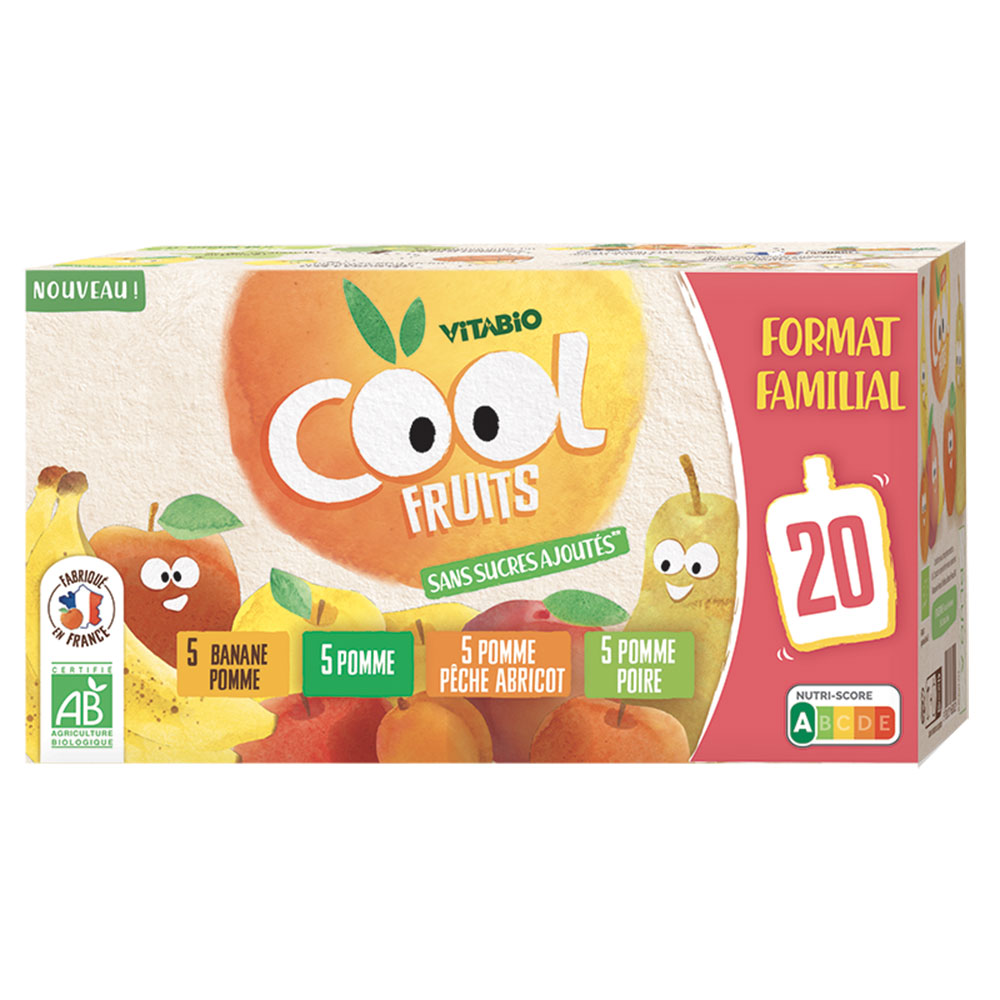 Vitabio Cool Fruits Purea di frutta in pouch per bambini dai 3 anni 12x90g