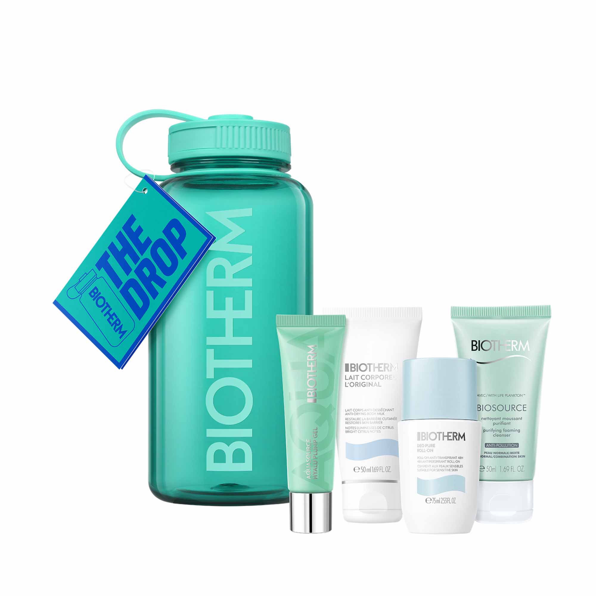Biotherm Drop Collection Essenziale idratazione borraccia verde per viso e corpo