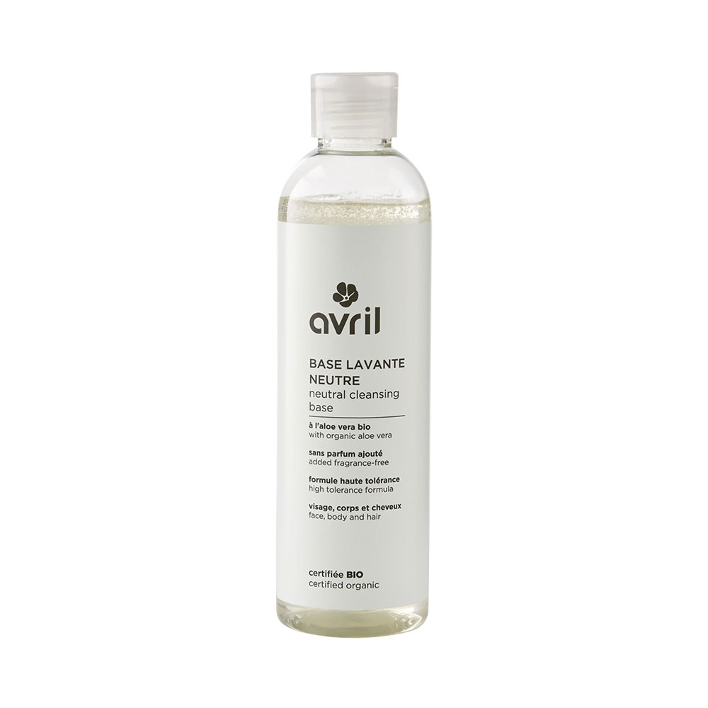 Avril Base lavante neutre a l'aloe vera bio Visage corps cheveux 240ml
