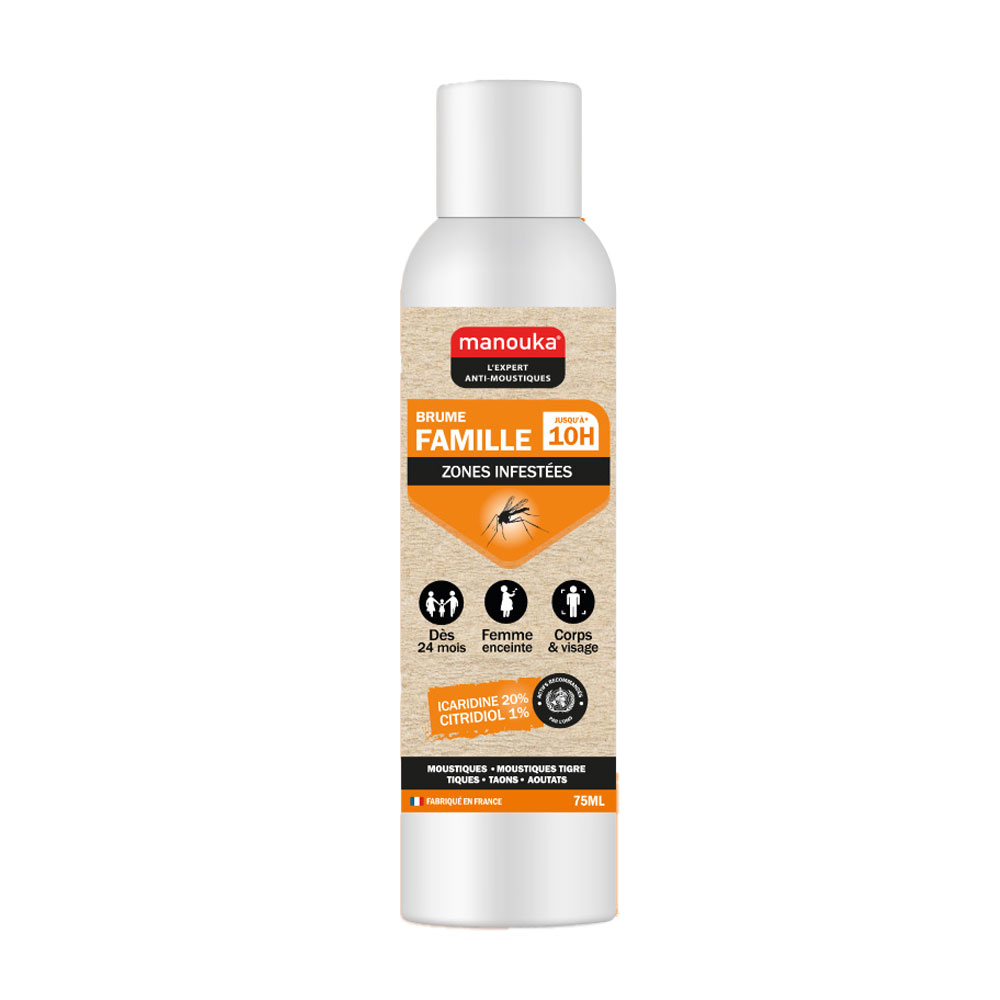 Manouka Spray repellente anti-zanzare famiglia tutte le zone 75 ml