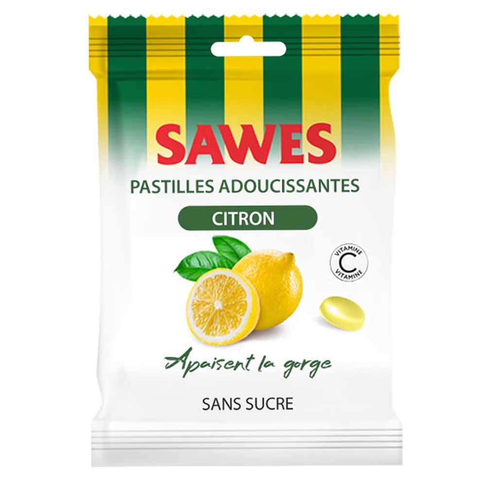 SAWES Caramelle al limone senza zucchero con vitamina C 50 g