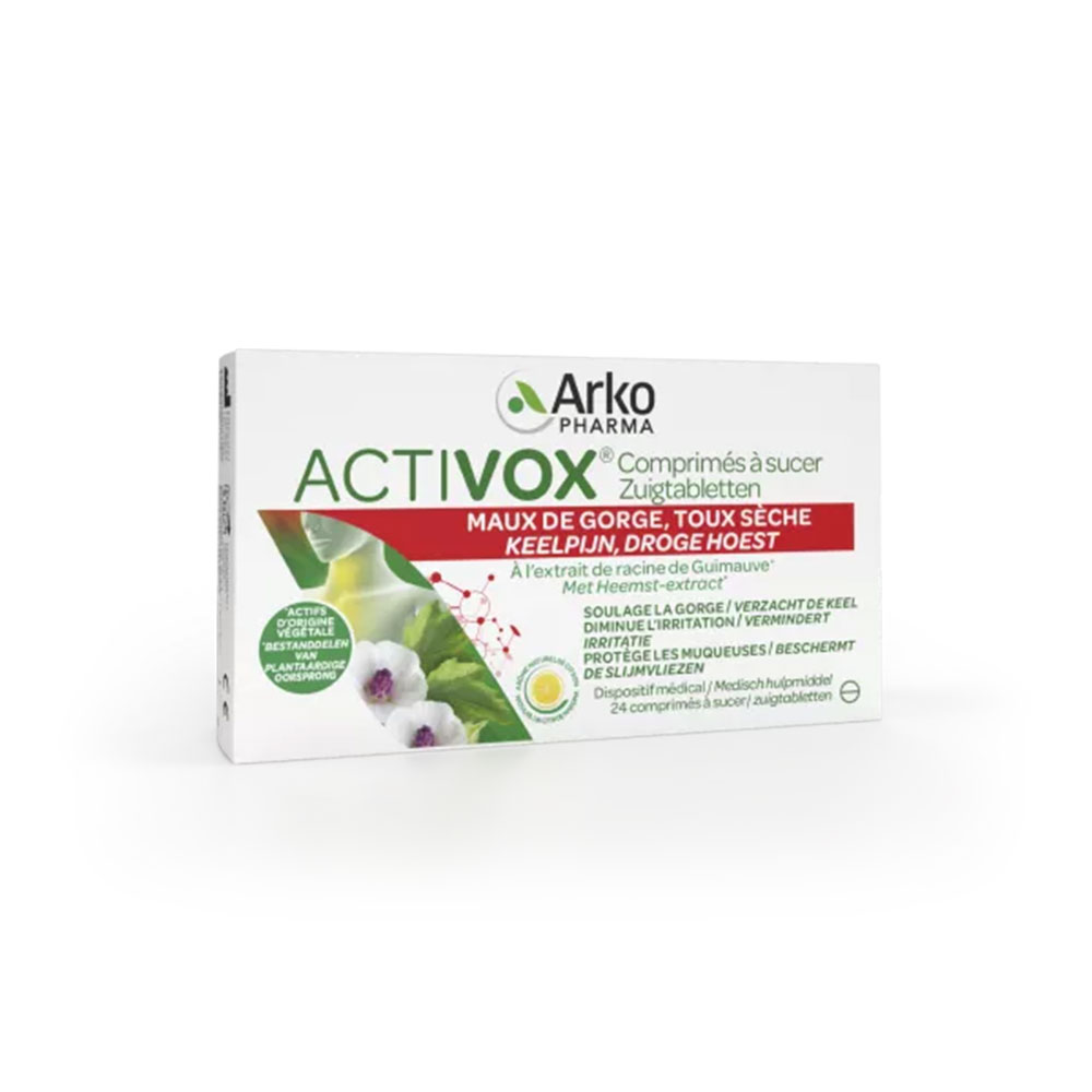 Arkopharma Activox Mal di gola e tosse secca estratto di radice di altea da succhiare 24 compresse