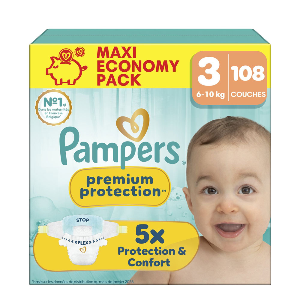 Pampers Premium Pannolini Taglia 3 (6-10kg) 108 unità