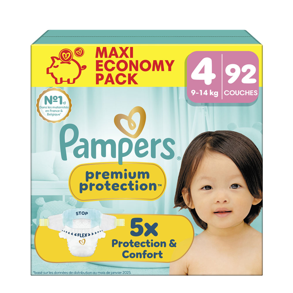 Pampers Premium Pannolini Taglia 4 (9-14 kg) 92 unità