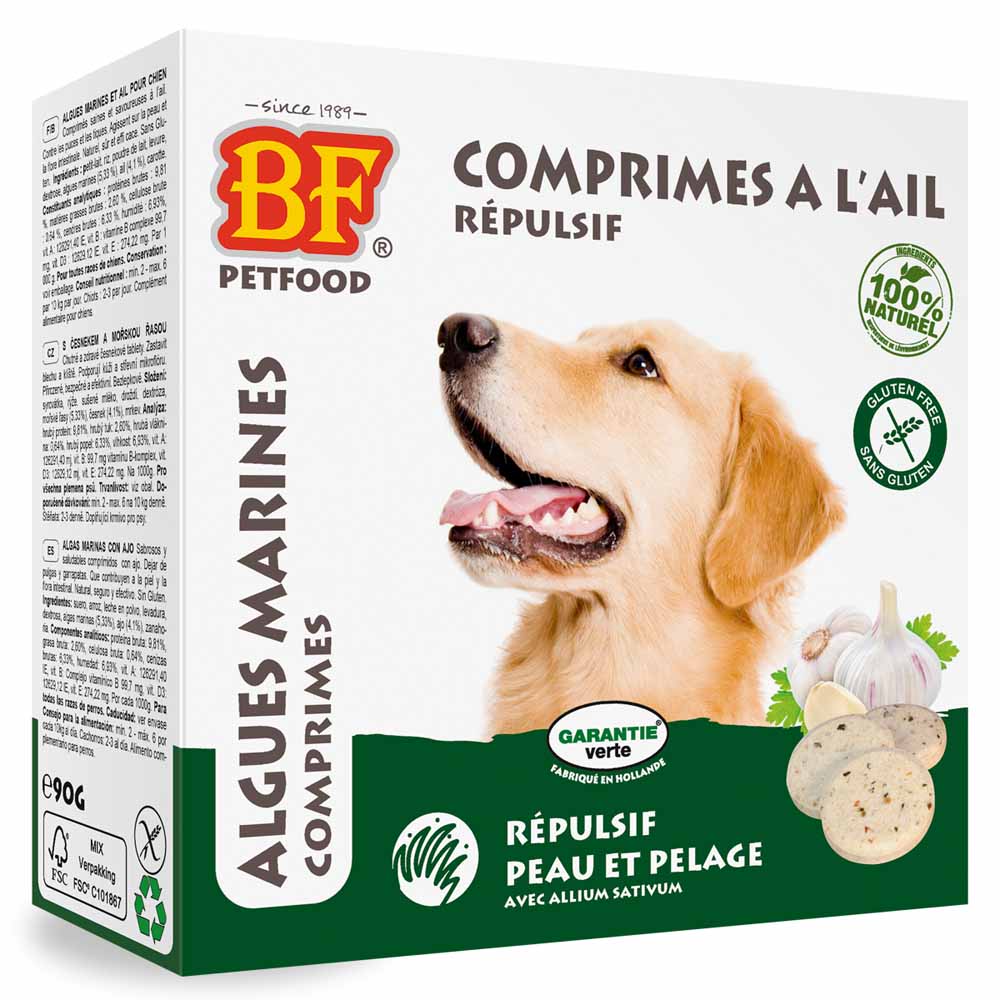 Biofood BF Petfood Repellente all'aglio per pelle e mantello per cane con alghe marine 55 compresse