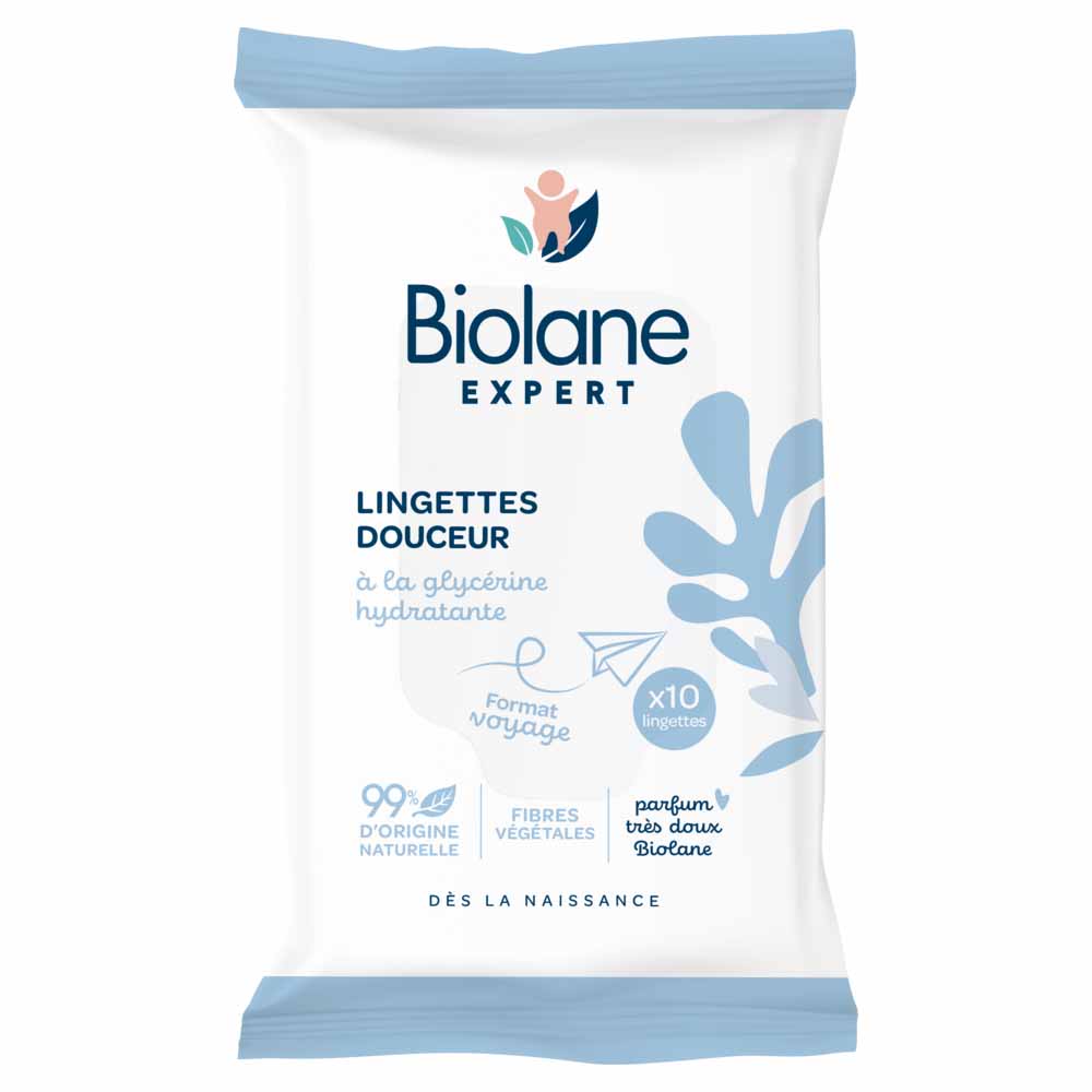 Biolane Esperto Salviettine delicate da viaggio con glicerina idratante 10 unità