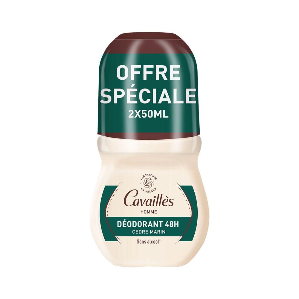 Cavaillès Dermato Deodorante uomo 48H Roll On 2x50ml