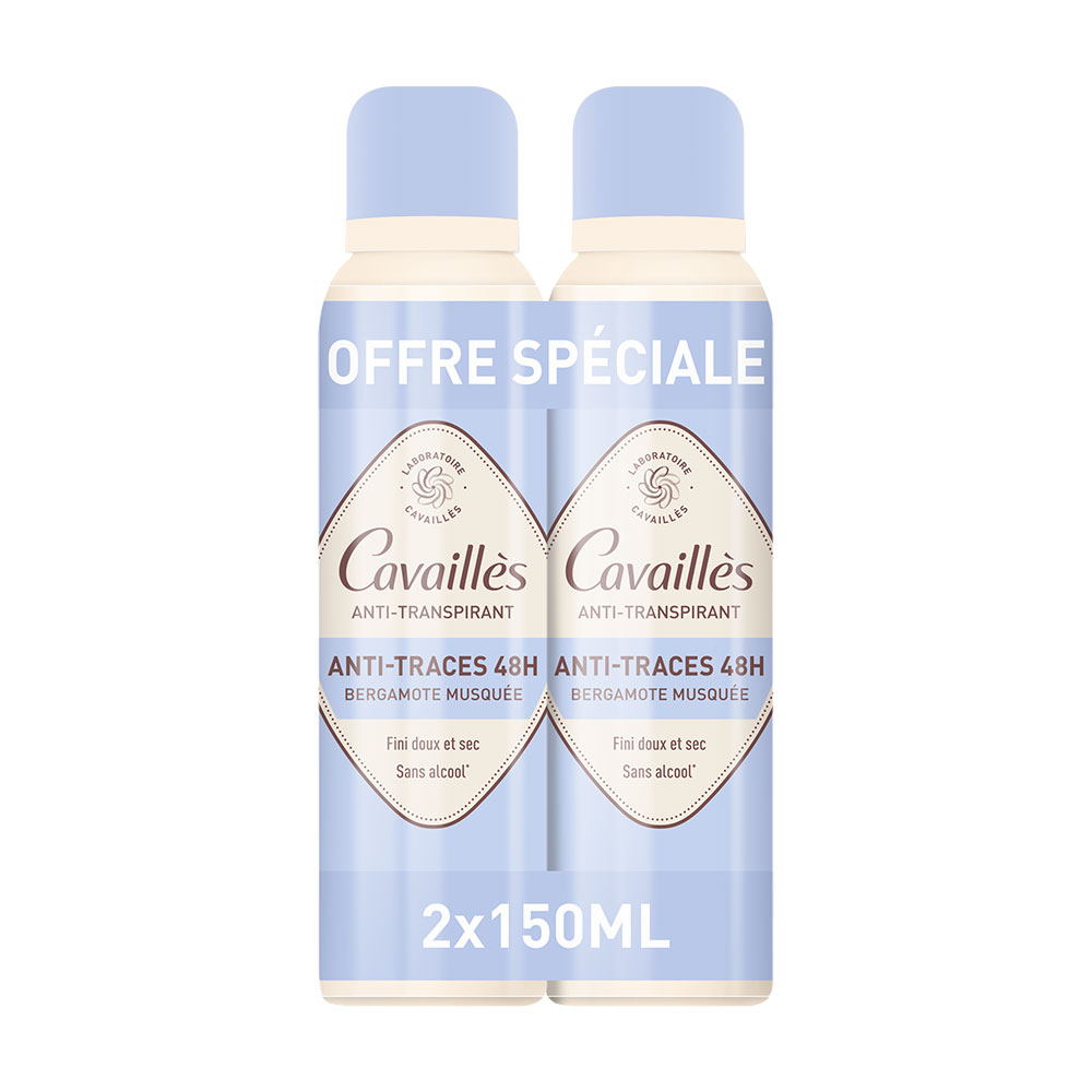 Cavaillès Absorb + Deodorante Antitraspirante 48H 2x150ml