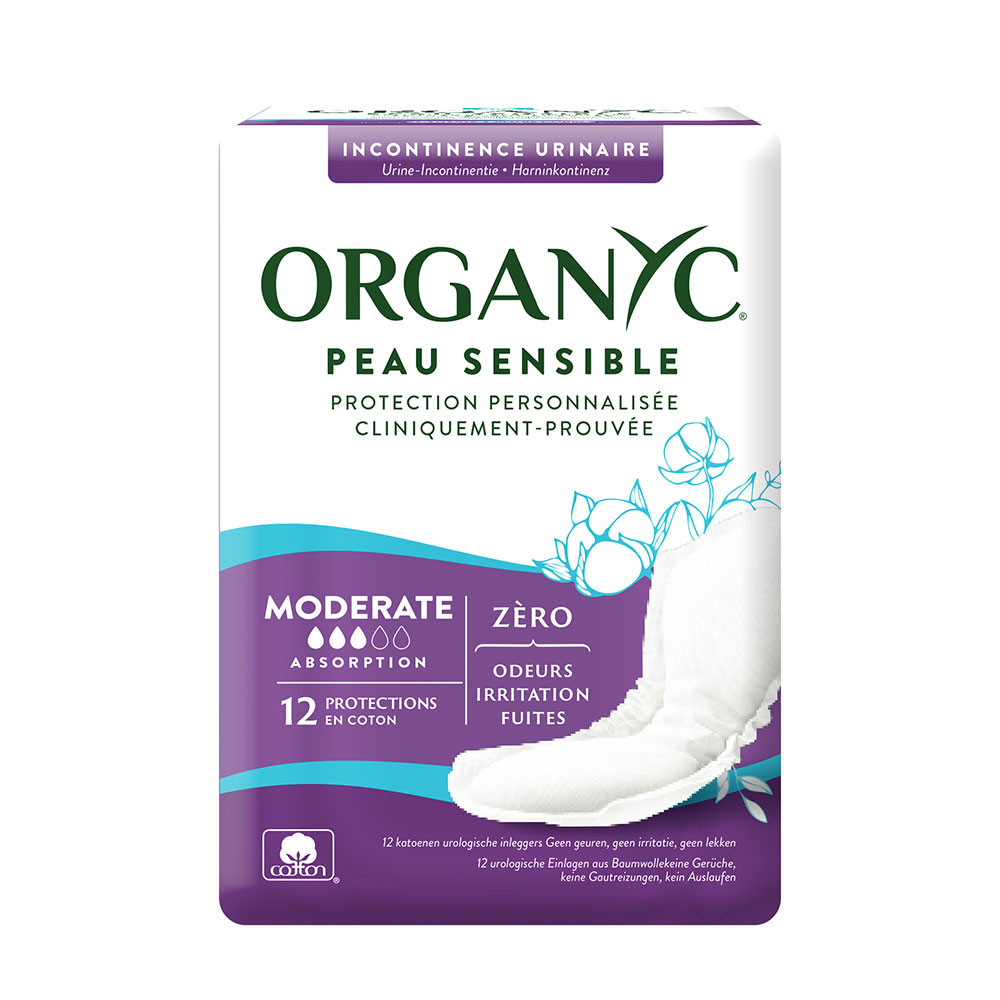 Organyc Cuscinetti di debolezza vescicale normali Incontinenza lieve x12