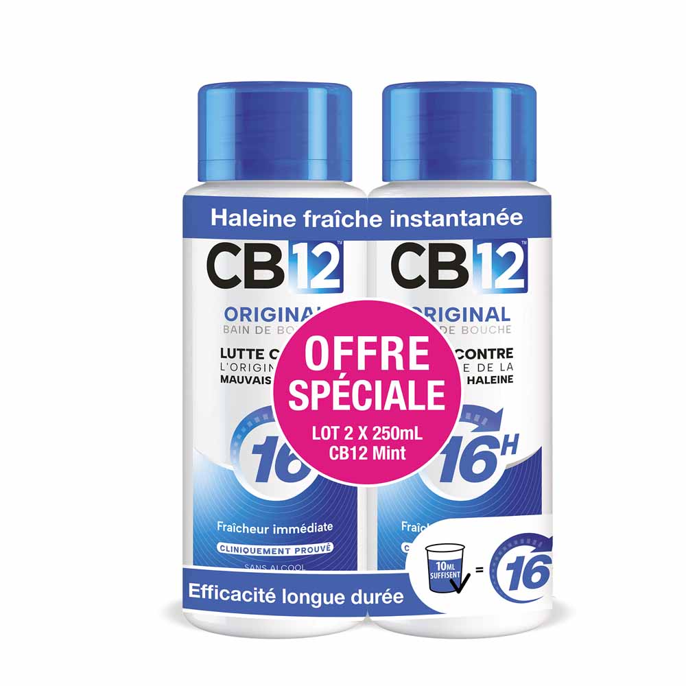 Cb12 Collutorio senza alcol al gusto menta 2 x 250 ml