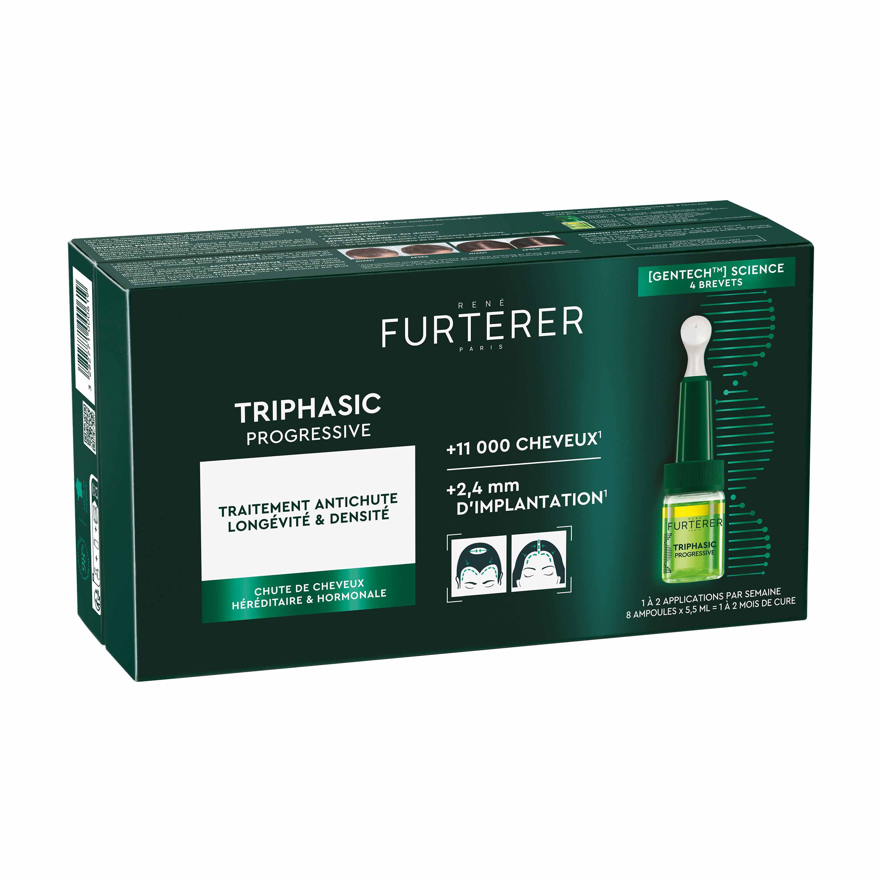 René Furterer Triphasic Trattamento anticaduta progressivo per capelli in fase di diradamento e per rafforzarne la densità 8 fiale