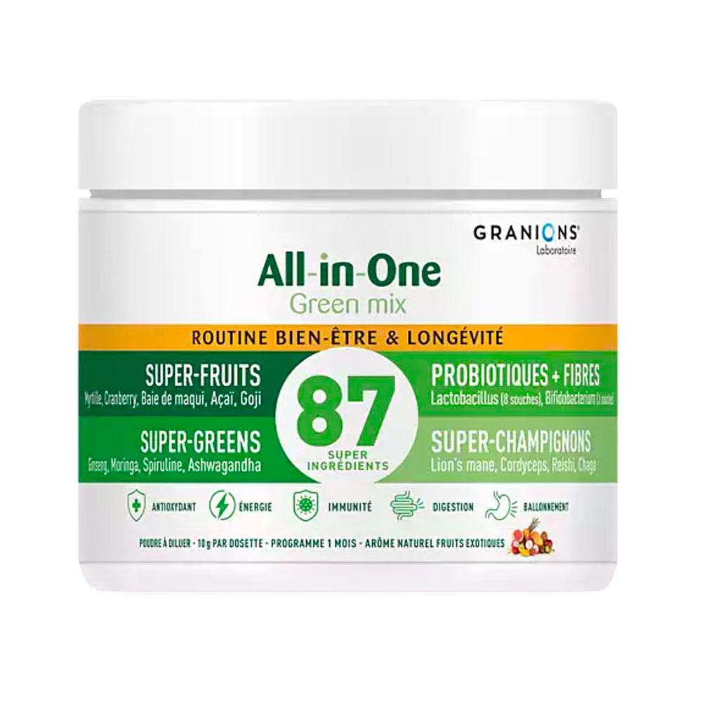 Granions All-in-One Benessere e longevità con lampone e kiwi 146 g