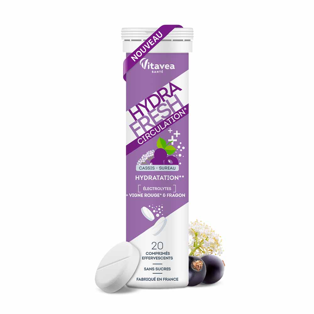 Vitavea Santé Idratazione circolazione vite rossa e fragonia gusto ribes nero 20 compresse effervescenti