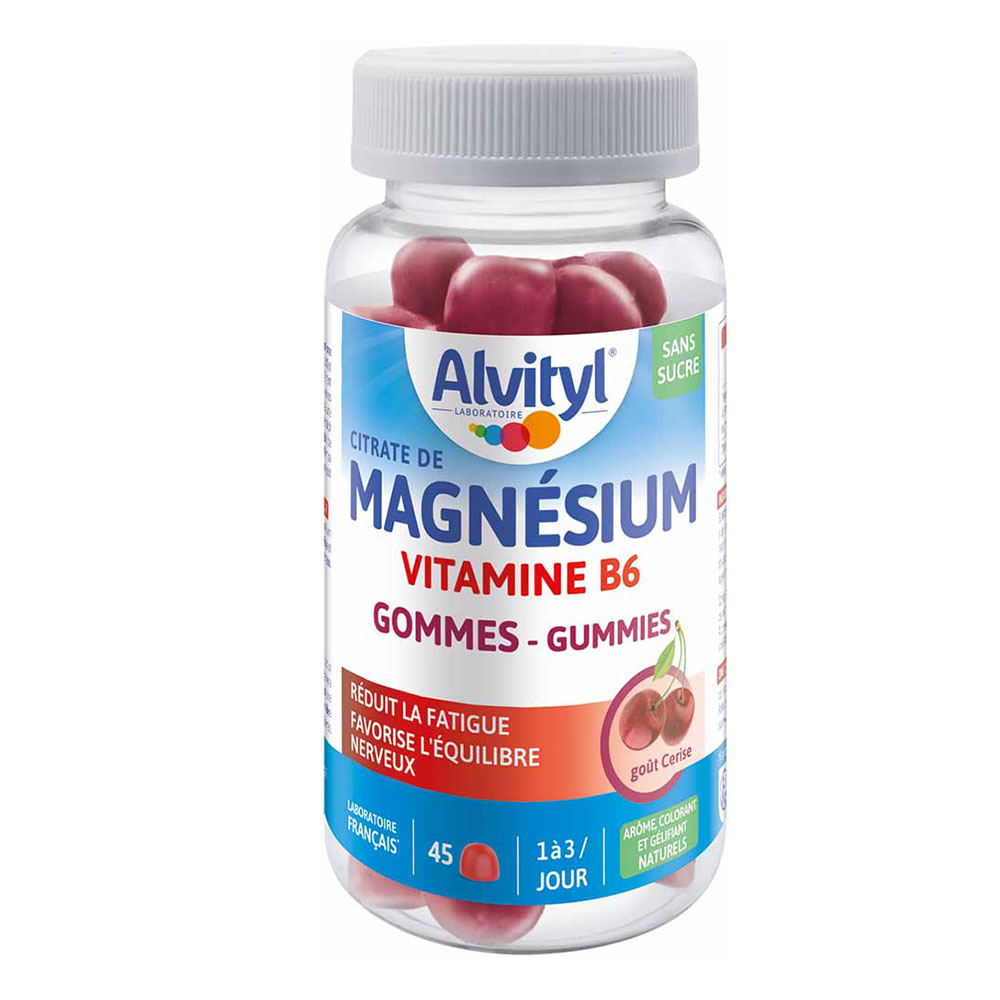 Alvityl Magnesio Vitamina B6 gusto ciliegia x45 gomme da cancellare