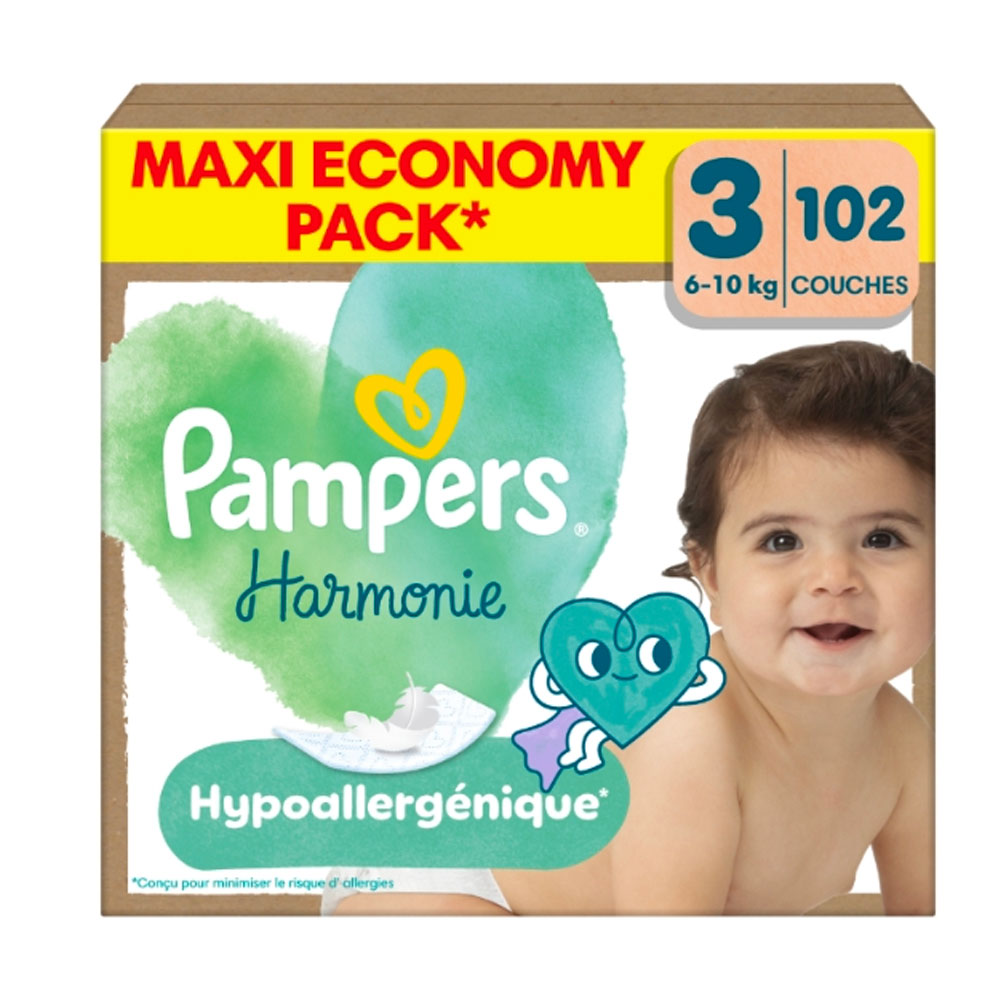 Pampers Harmonie Pannolini taglia 3 da 6 a 10 kg 102 unità