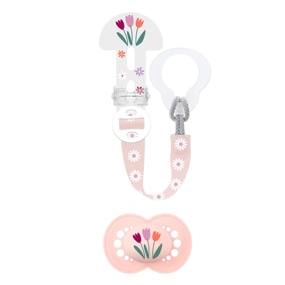 Mam Kit succhietto simmetrico + clip porta-succhietto dai 18 mesi x2