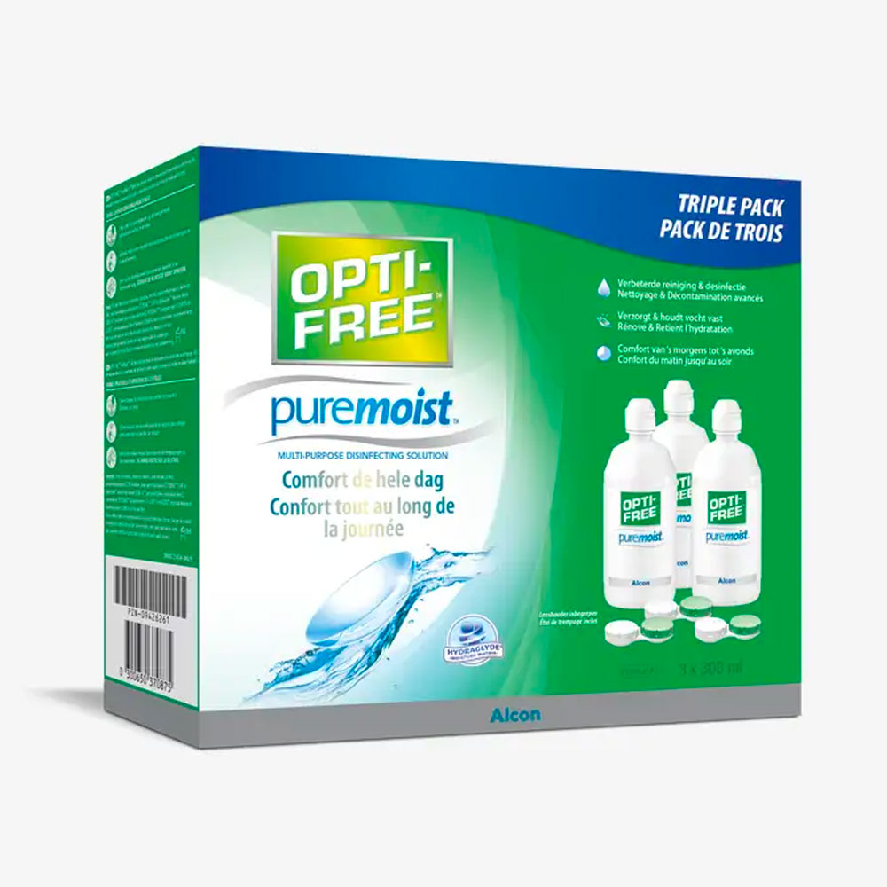 Alcon Opti-Free Soluzione multifunzione Pure Moist per la decontaminazione 3 x 300 ml