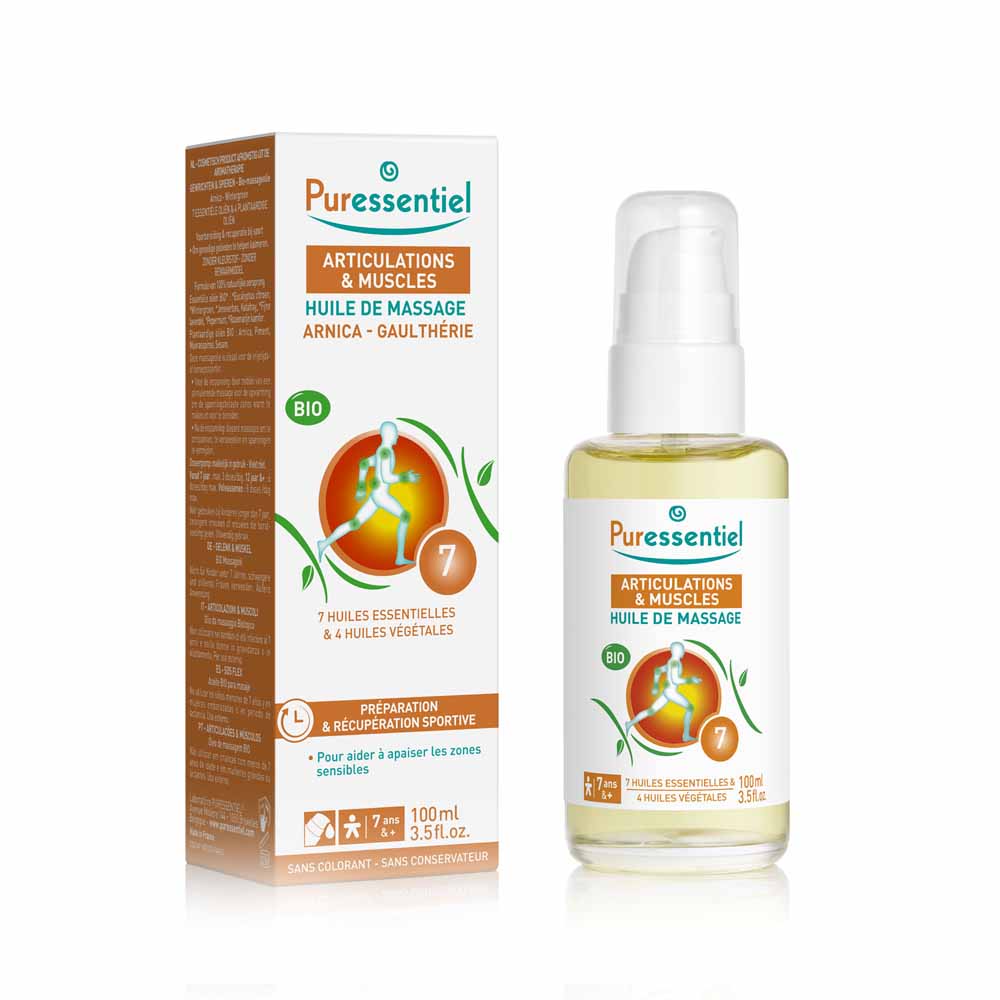 Puressentiel Articolazioni e Muscoli Olio per massaggio bio arnica e gaultheria 100ml