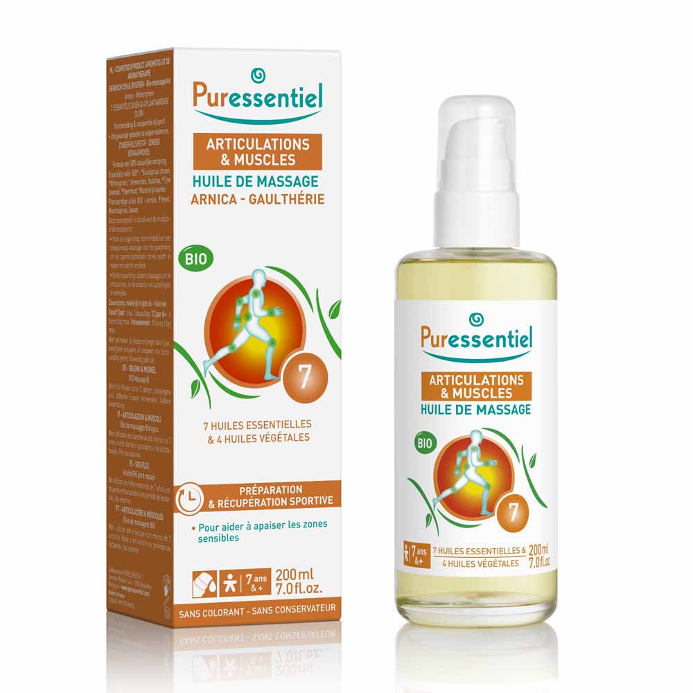 Puressentiel Articolazioni e Muscoli Olio per massaggio arnica e gaultheria bio 200 ml