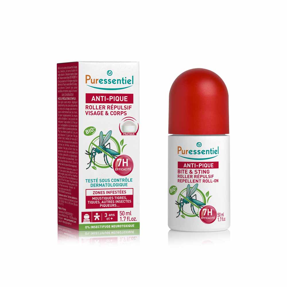 Puressentiel SOS Insetti Roll-on Repellente Anti-punture Viso e Corpo 50ml