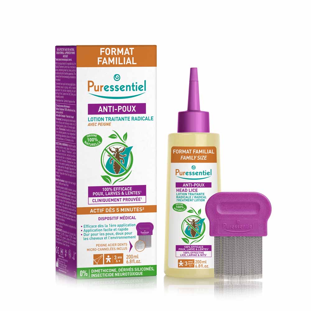 Puressentiel Anti-pidocchi Lozione e pettine per il trattamento anti-pidocchi 200 ml