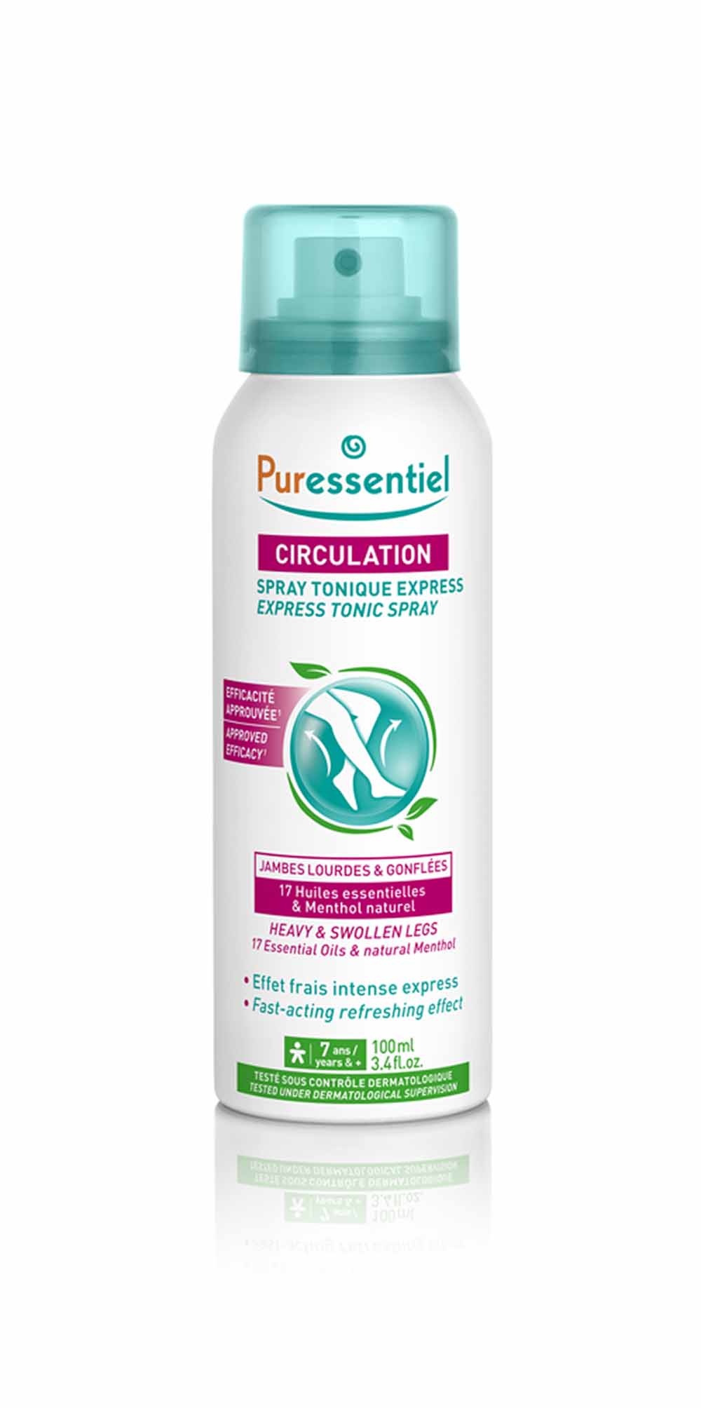 Puressentiel Circolazione Spray express tonificante con 17 oli essenziali 100ml