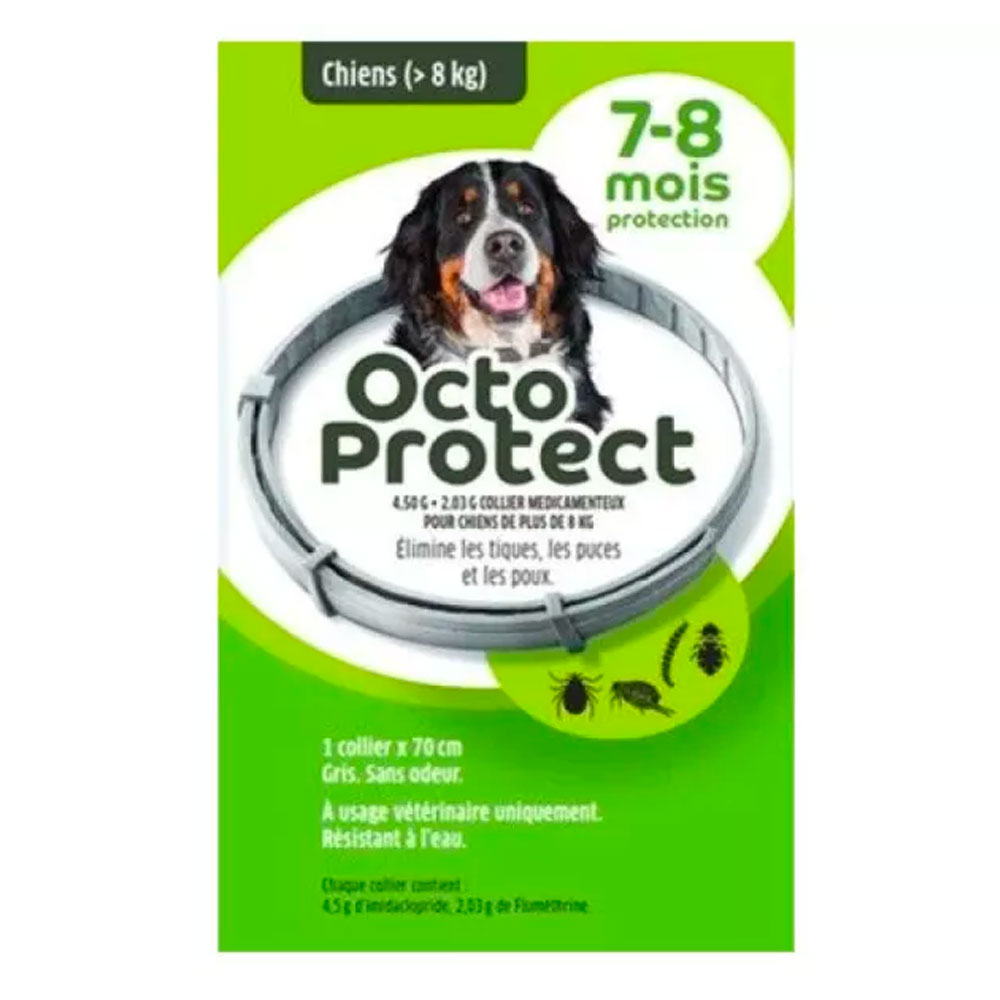 OctoProtect Collier antiparassitario per cani di taglia grande zecche pulci pidocchi x 1